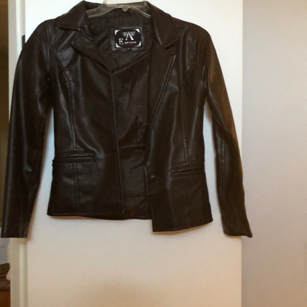 Black leather jacket